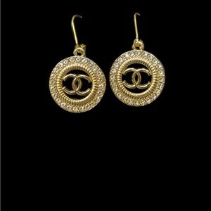 Chanel Zipper Pull Earrings w/ Gold over Sterling (Vermeil) Leverbacks